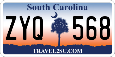 SC license plate ZYQ568