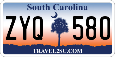 SC license plate ZYQ580