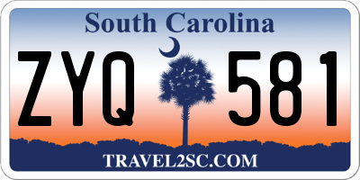 SC license plate ZYQ581