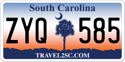 SC license plate ZYQ585