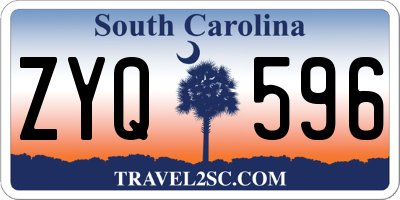 SC license plate ZYQ596