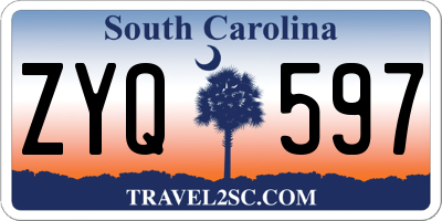 SC license plate ZYQ597