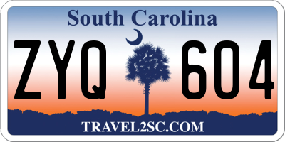 SC license plate ZYQ604