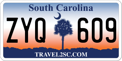 SC license plate ZYQ609