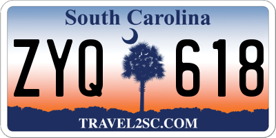 SC license plate ZYQ618