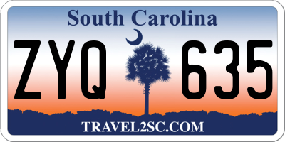 SC license plate ZYQ635