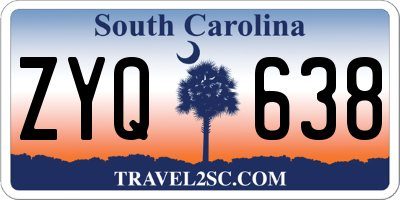 SC license plate ZYQ638