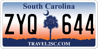 SC license plate ZYQ644