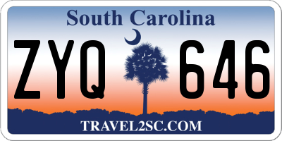 SC license plate ZYQ646
