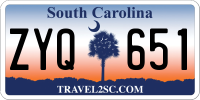 SC license plate ZYQ651