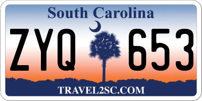 SC license plate ZYQ653