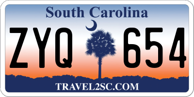 SC license plate ZYQ654