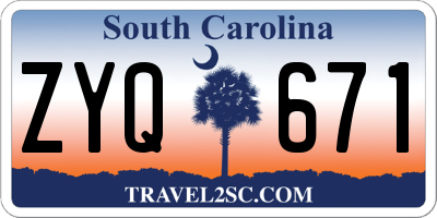 SC license plate ZYQ671