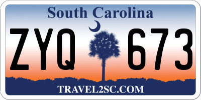 SC license plate ZYQ673