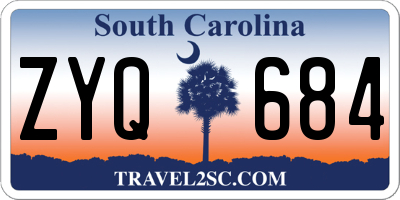 SC license plate ZYQ684