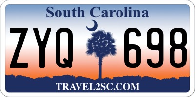 SC license plate ZYQ698