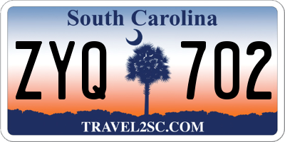 SC license plate ZYQ702