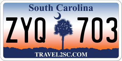 SC license plate ZYQ703
