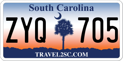 SC license plate ZYQ705