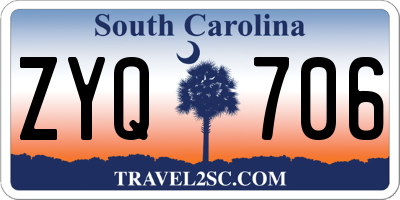 SC license plate ZYQ706