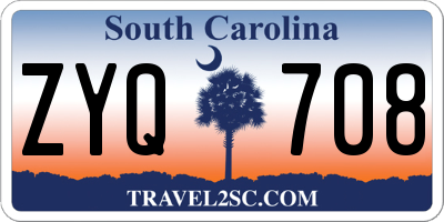 SC license plate ZYQ708