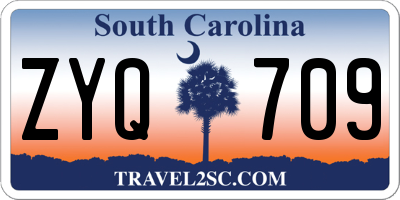 SC license plate ZYQ709