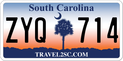 SC license plate ZYQ714