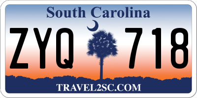SC license plate ZYQ718