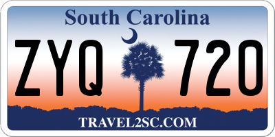 SC license plate ZYQ720