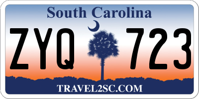 SC license plate ZYQ723