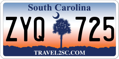 SC license plate ZYQ725