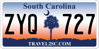 SC license plate ZYQ727