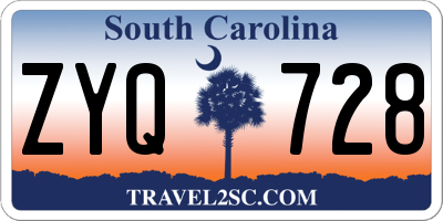 SC license plate ZYQ728