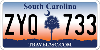 SC license plate ZYQ733