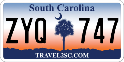 SC license plate ZYQ747