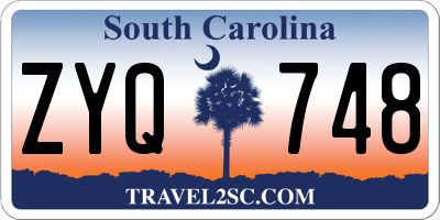 SC license plate ZYQ748