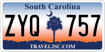 SC license plate ZYQ757