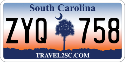SC license plate ZYQ758