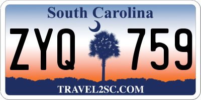 SC license plate ZYQ759