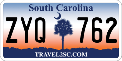 SC license plate ZYQ762