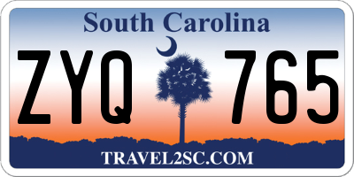 SC license plate ZYQ765