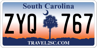 SC license plate ZYQ767