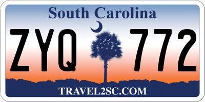 SC license plate ZYQ772