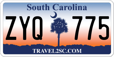SC license plate ZYQ775