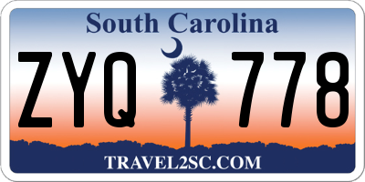 SC license plate ZYQ778