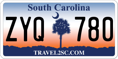 SC license plate ZYQ780