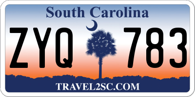 SC license plate ZYQ783