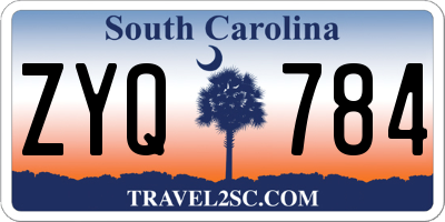 SC license plate ZYQ784