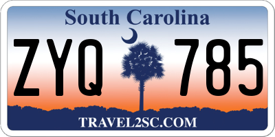 SC license plate ZYQ785
