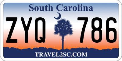 SC license plate ZYQ786